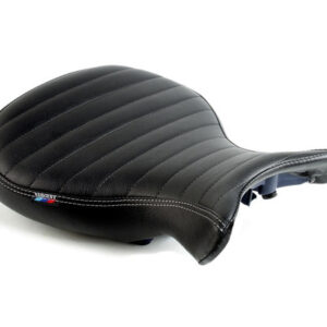 BMW R NINE T, 2013+, PREMIUM RETRO PLEATED BLACK, CONTRASTING STITCH.