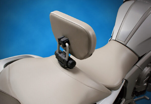 BMW K 1600 GTL EXCLUSIVE 2013-16 EM-5 ADJUSTABLE FRONT RIDER BACKREST, MEDIUM LIGHT STONE, TOPSTITCH. - Image 2