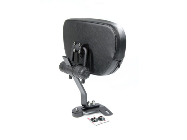 HARLEY-DAVIDSON CLASSIC CRUISER FLH/FLT EM-5 ADJUSTABLE FRONT BACKREST FOR SOLO SEAT, BADLANDS BLACK, DECORATIVE INSERT STITCH, TOPSTITCH, ALL BLACK - Image 2
