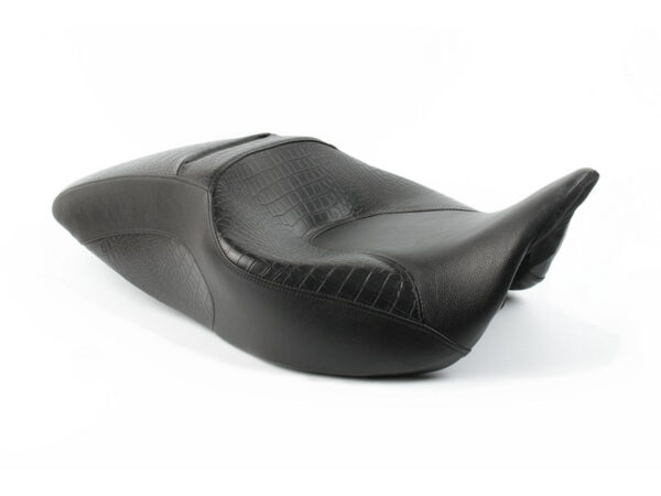 HARLEY-DAVIDSON FLH/FLT 2008+, FASTBACK, BLACK CROCODILE, TOPSTITCH.